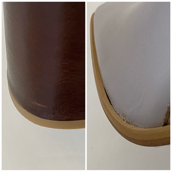 ALOHAS light purple brown leather west vintage chunky block heel ankle boots - Picture 11 of 14